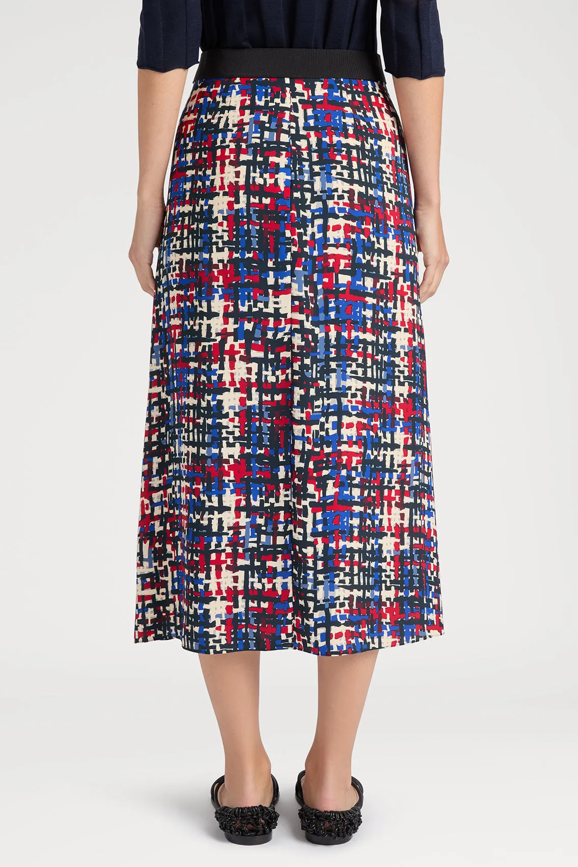Artfully Crafted Weaving Tweed Printed Skirt, Merging Classic Charm Style