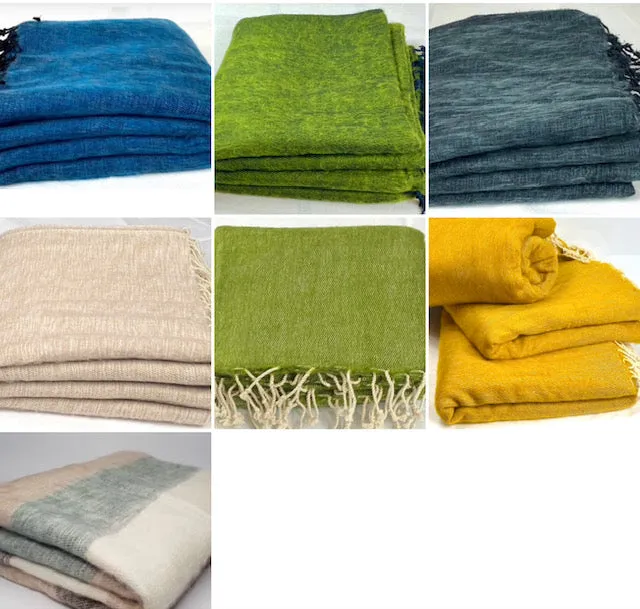 ASSORTED WOOL BLEND SCARF 146X19CM