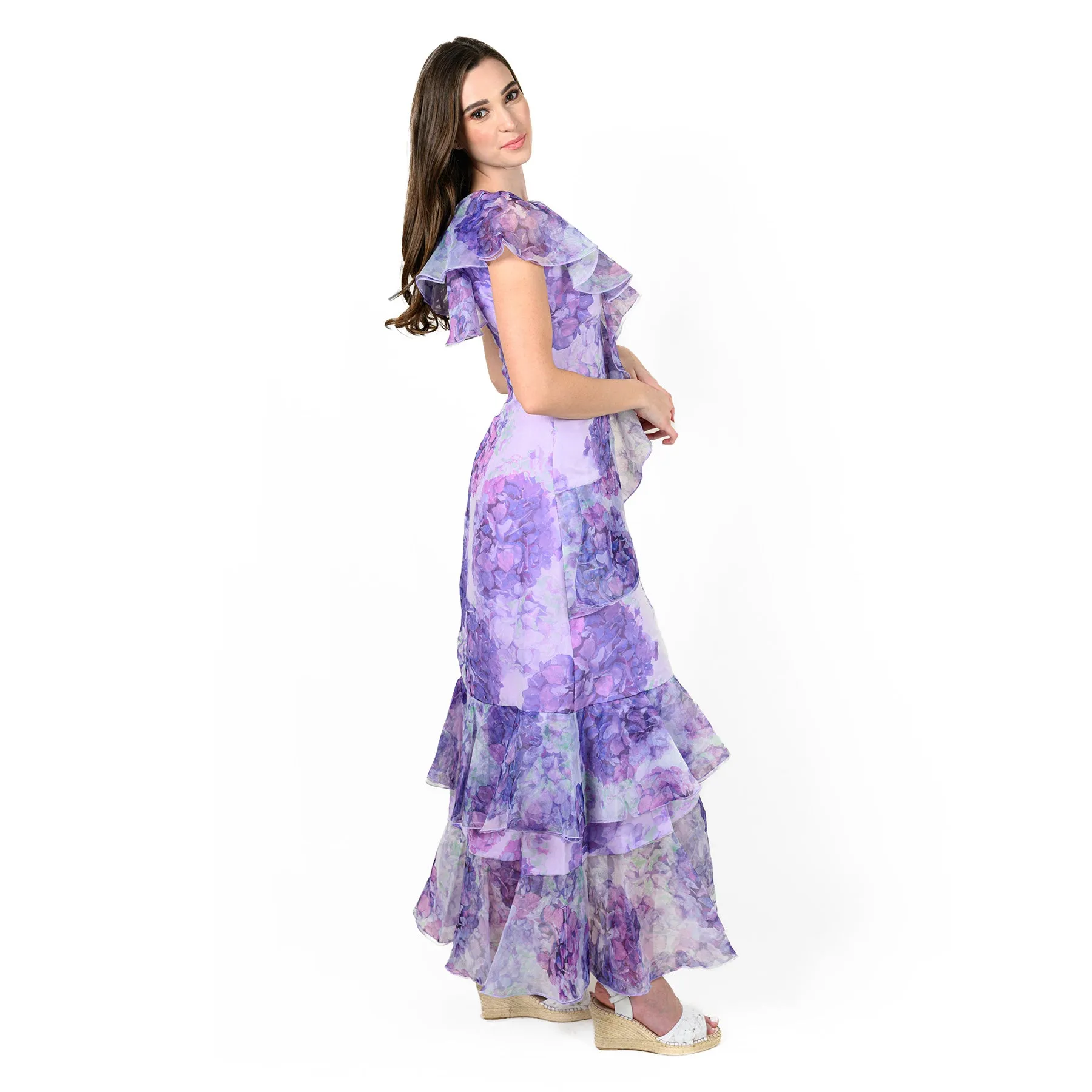 Asymmetric Ruffled Maxi