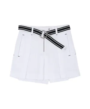 AVEN Seersucker Belted Half Pants - White