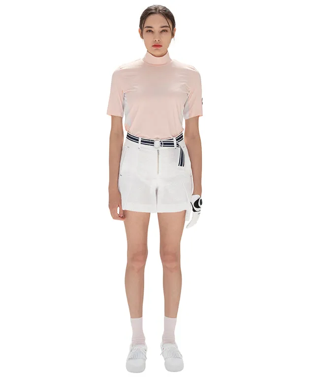 AVEN Seersucker Belted Half Pants - White