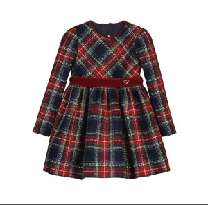 AW24 Mayoral - Tartan Long Sleeve Plaid Dress
