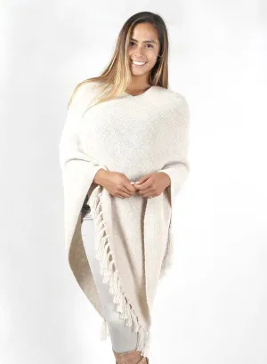 Baby Alpaca Poncho / Ivory