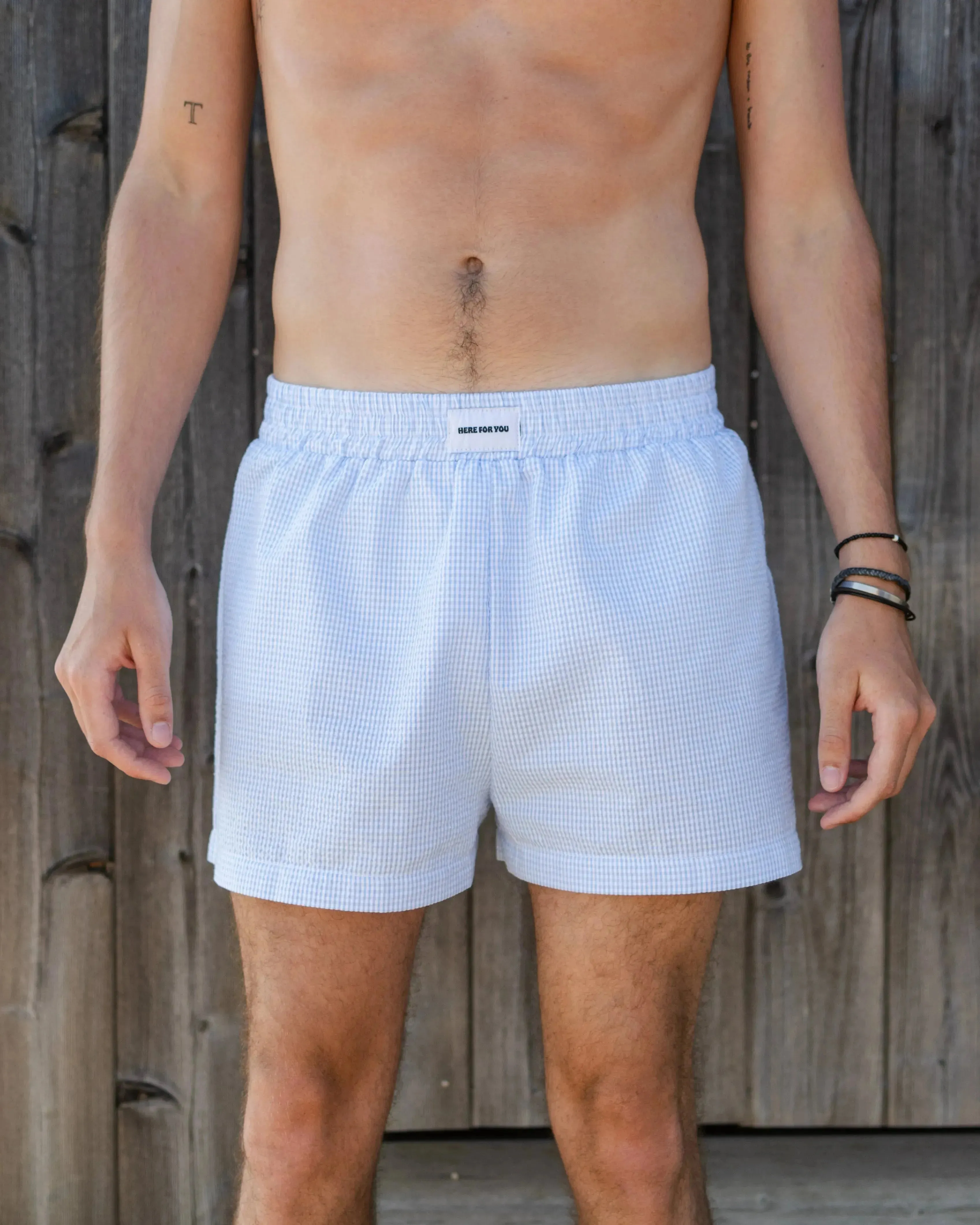 Baby Blue Checkered Boxer Short
