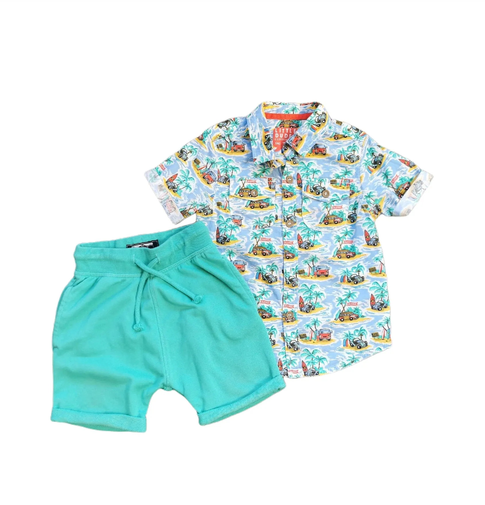 BABY BOY SIZE 18/24 MONTHS - NEXT 82 & LITTLE DUDES CLOTHING CO, 2 Piece Mix N Match Summer Outfit EUC B6