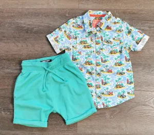 BABY BOY SIZE 18/24 MONTHS - NEXT 82 & LITTLE DUDES CLOTHING CO, 2 Piece Mix N Match Summer Outfit EUC B6