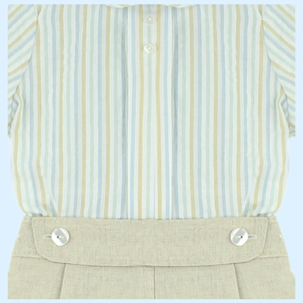 Baby Ferr Boys Beige Stripe Short Set