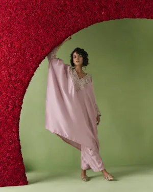 Baby pink reva cuff kaftan set