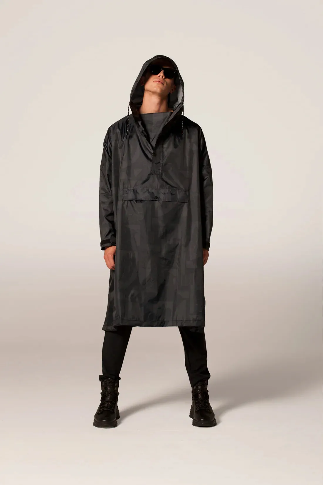Back to Black Art Camo - Rain Poncho