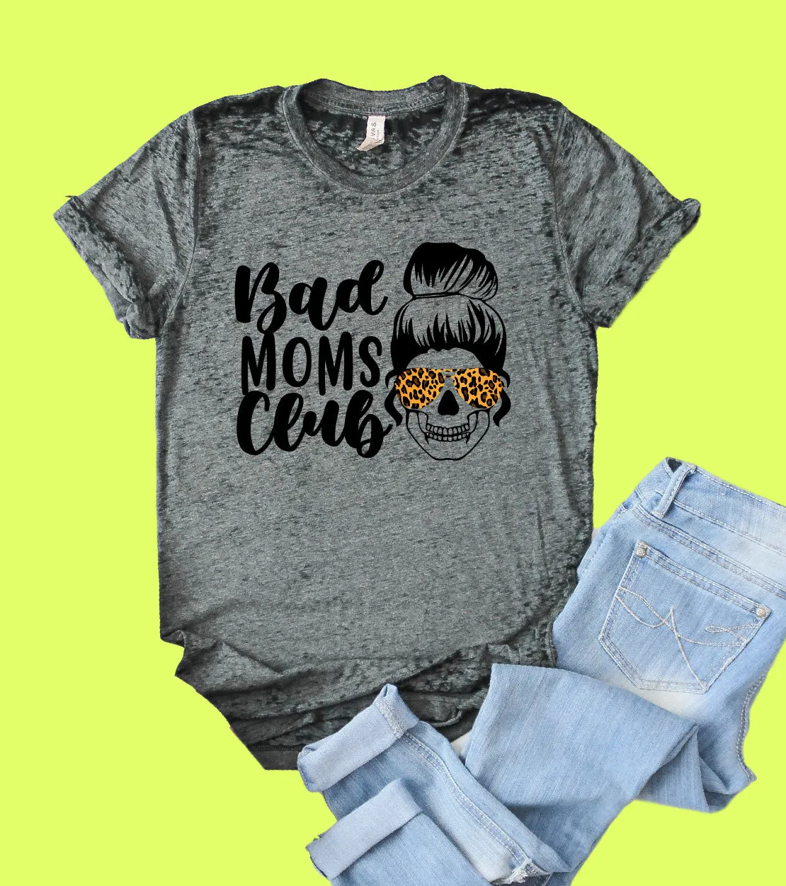 Bad Moms Club Shirt | Funny Shirt | Acid Wash T Shirt | Unisex Crew