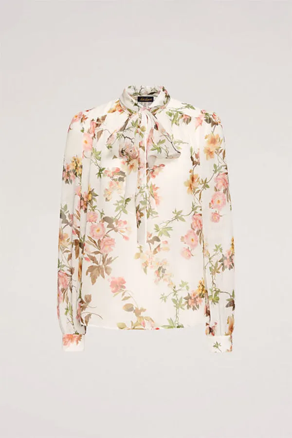 BALENO FLORAL PRINT SILK BLOUSE