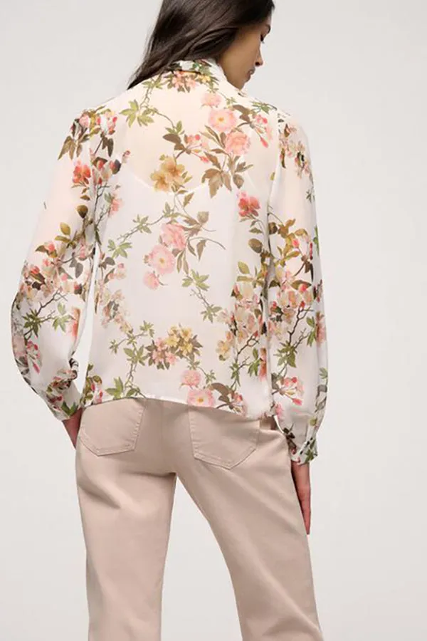 BALENO FLORAL PRINT SILK BLOUSE