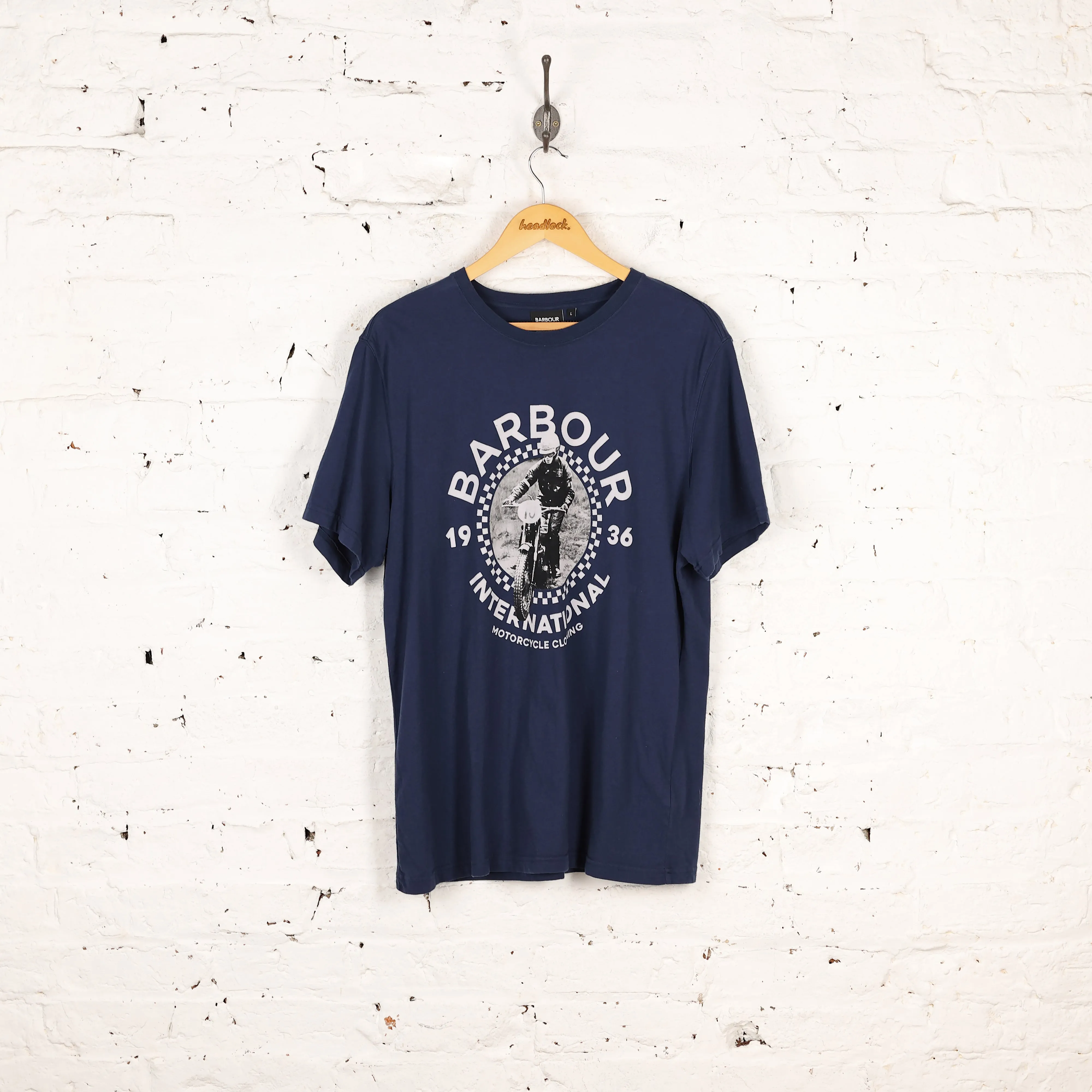 Barbour International Motorcycle Clothing T Shirt - Blue - L