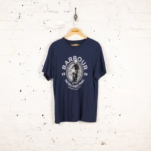 Barbour International Motorcycle Clothing T Shirt - Blue - L