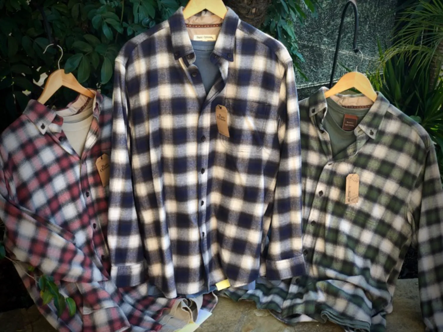 Basic Options Navy Cotton Plaid Long Sleeve Sport Shirt - 82021-3-6SZ