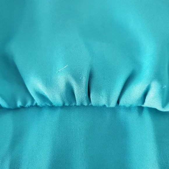 BCBGMAXAZRIA Lydia silk ruffled dress in turquoise