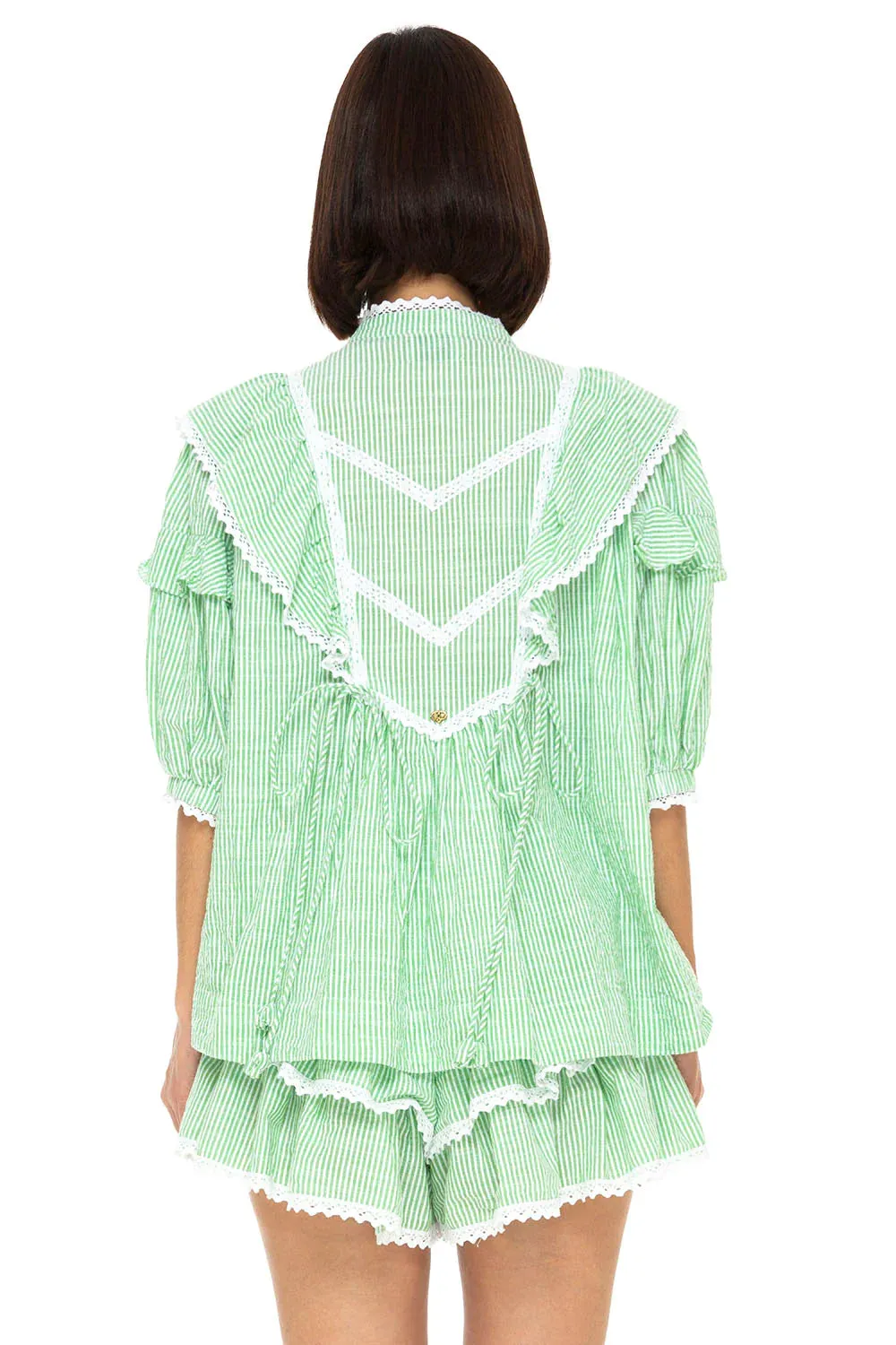 Bellatrix Blouse Seersucker Green Apple