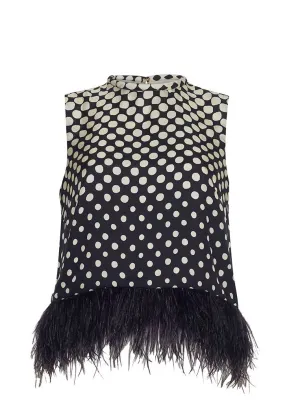 Belmond Top with Feathers (Spotted Geo Black)