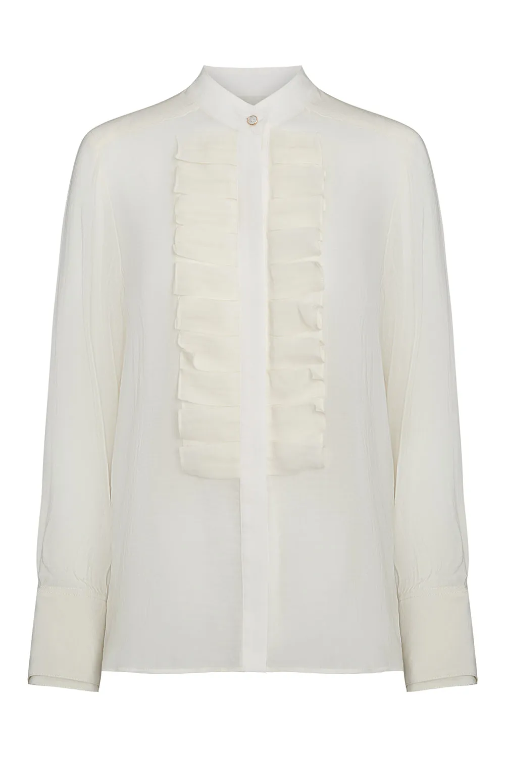 Beloved Top in Sheer Crinkled Shirting Ivory