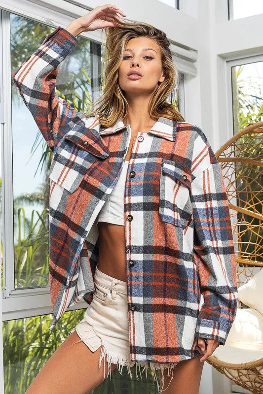 BiBi Textured Shirts With Big Checkered Point