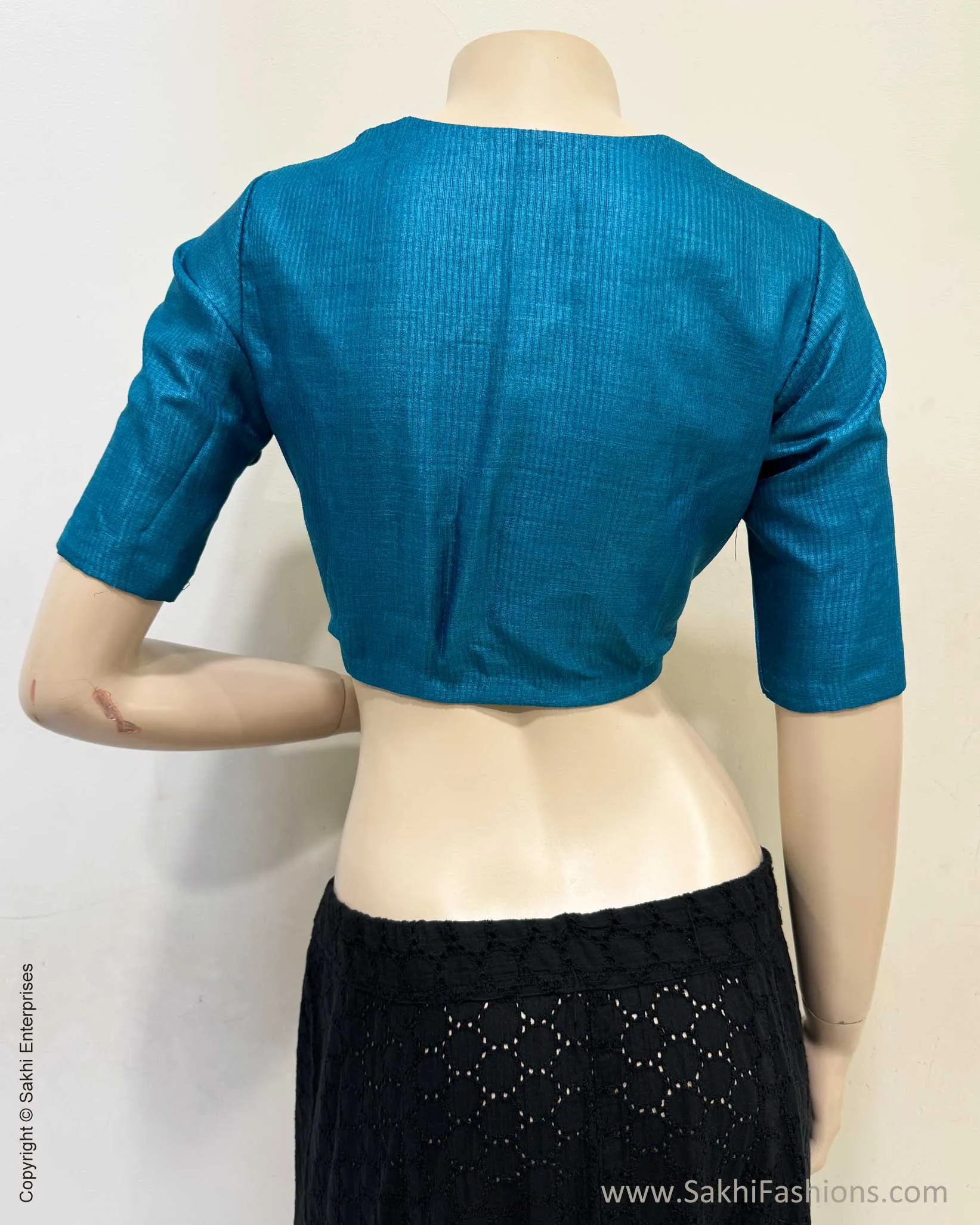 BL-X244181 TBlue Tussar Silk Blouse