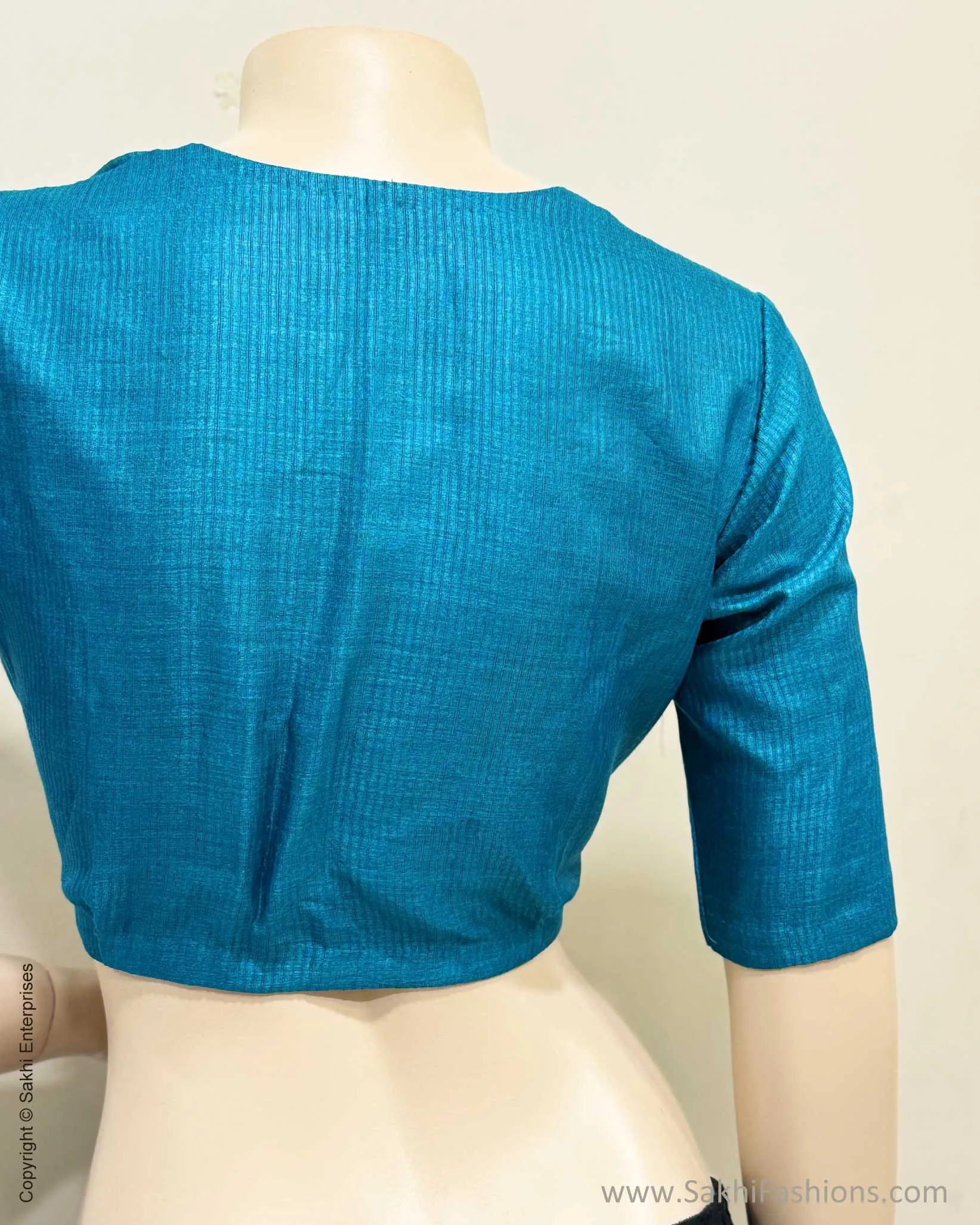 BL-X244181 TBlue Tussar Silk Blouse