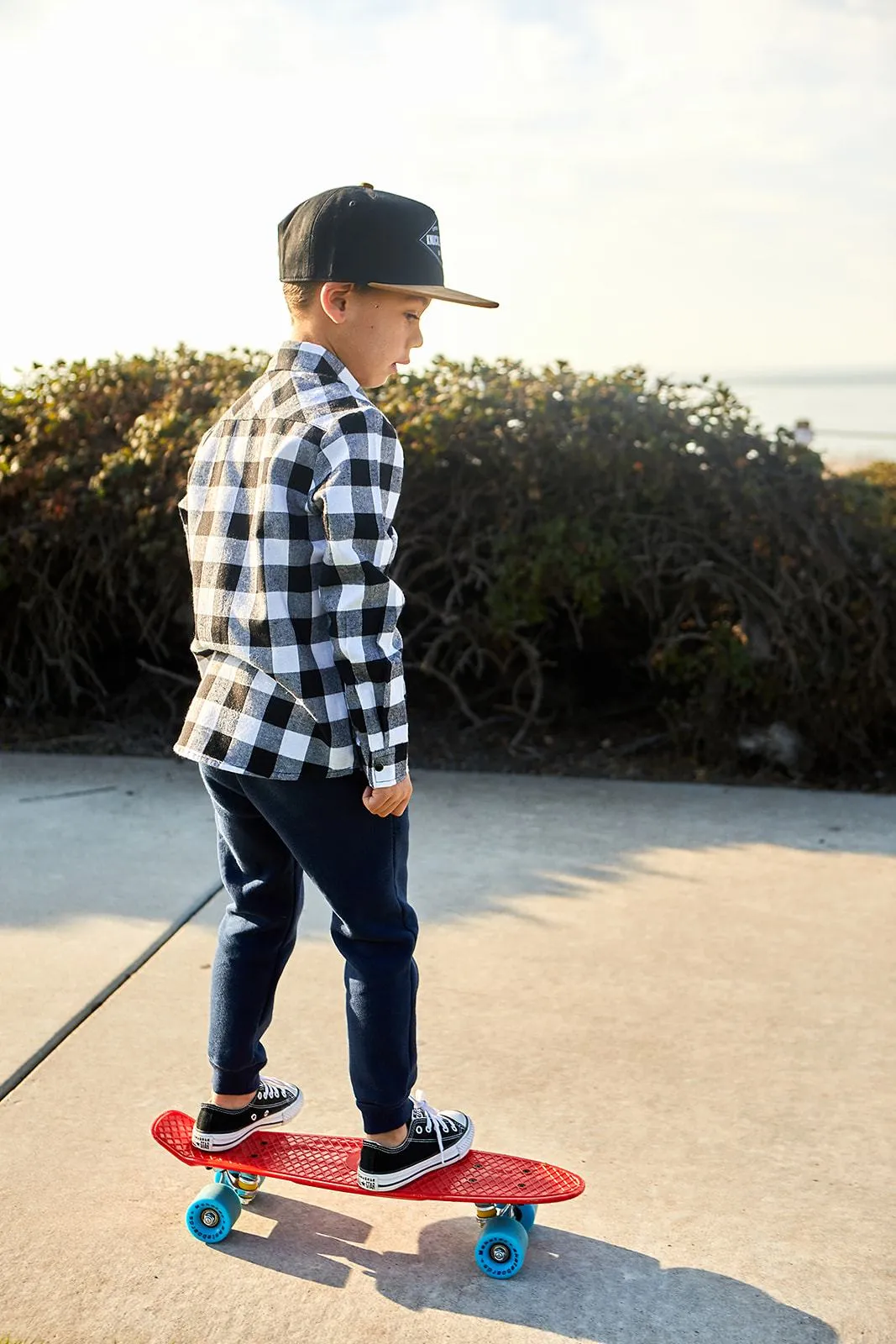 Black & White Plaid Checkered Knuckleheads Long Sleeve Plaid Rockabilly Shirt