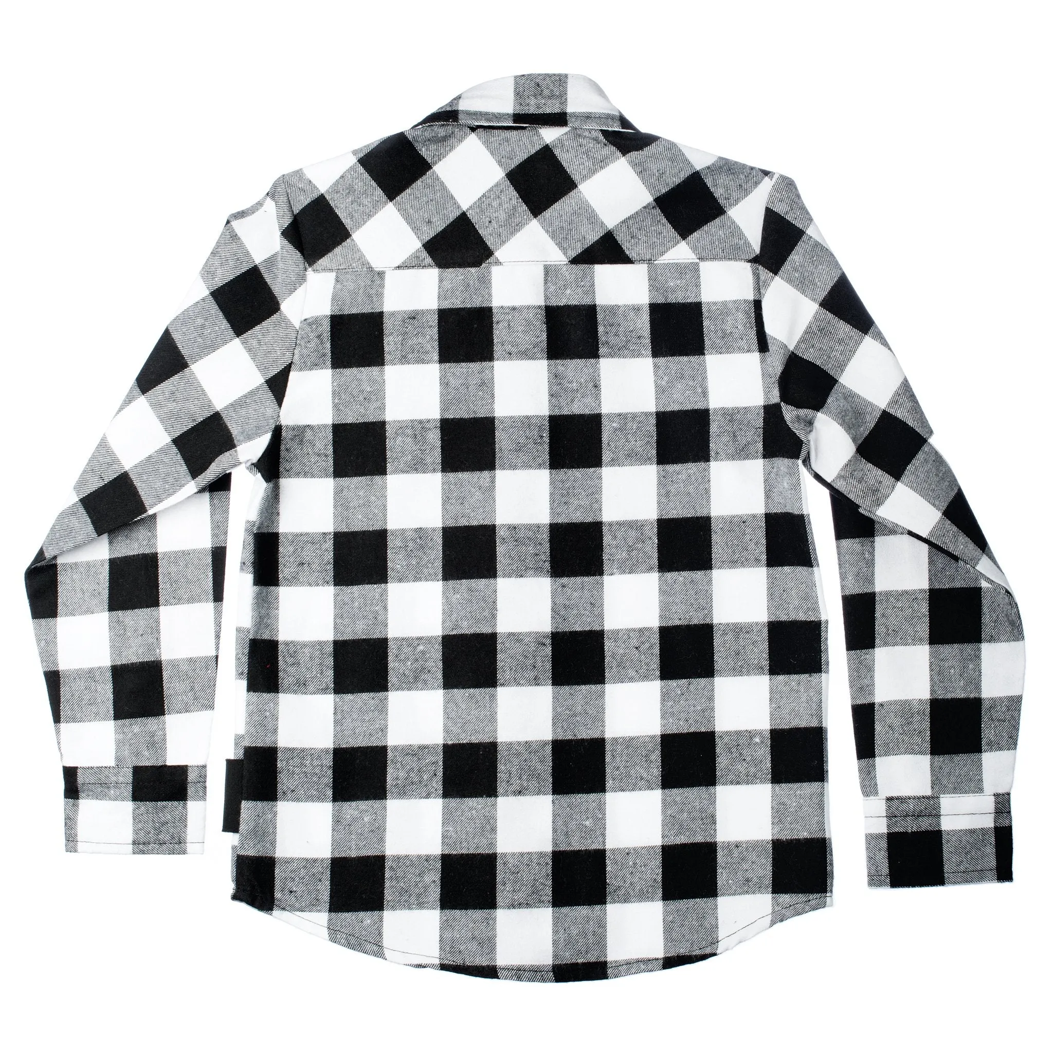 Black & White Plaid Checkered Knuckleheads Long Sleeve Plaid Rockabilly Shirt