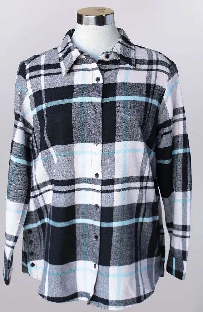 Black Plaid Button Down Shirt