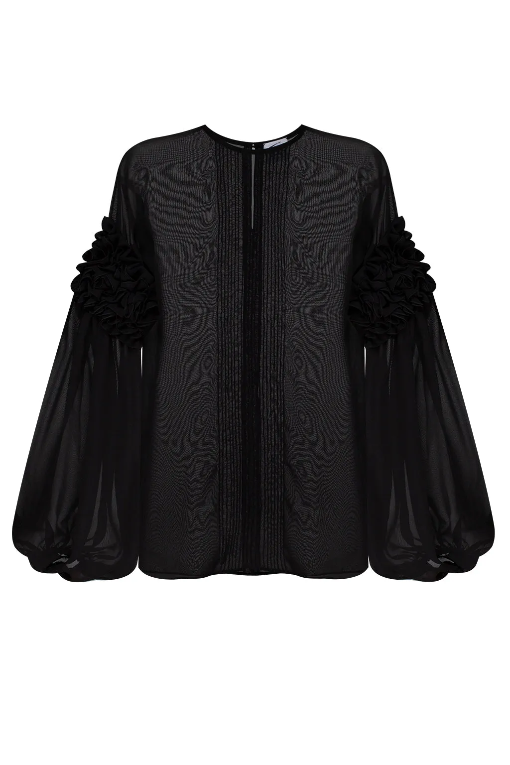 Black Ruffled Blouse