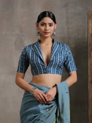 Blouse - Bespoke Blue Printed Blouse