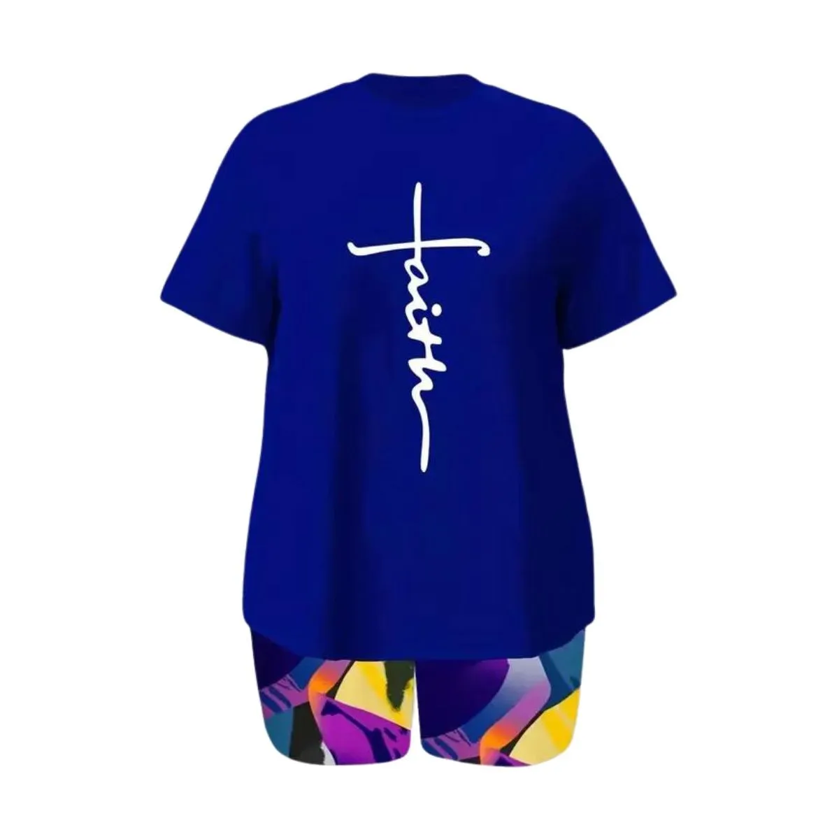 Blue 3XL Faith Shorts Set