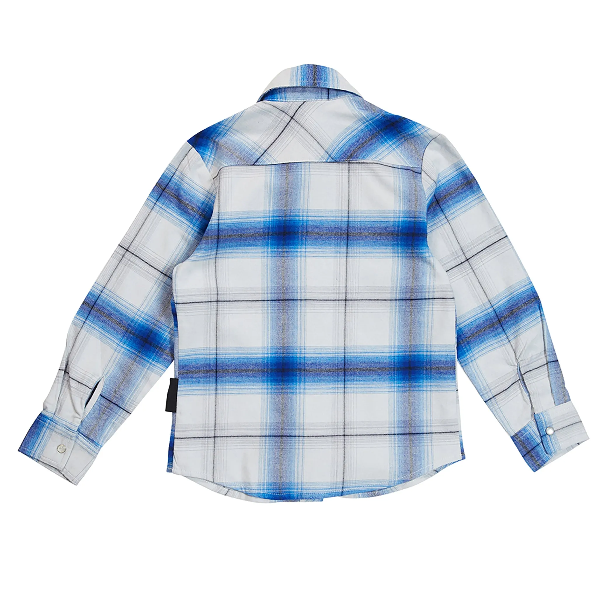 Blue & White Knuckleheads Long Sleeve Plaid Rockabilly Shirt