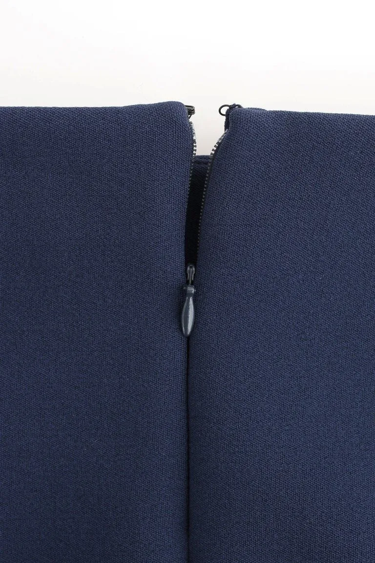 Blue nylon mini skirt