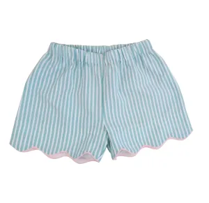 Blue Seersucker Girl's Short