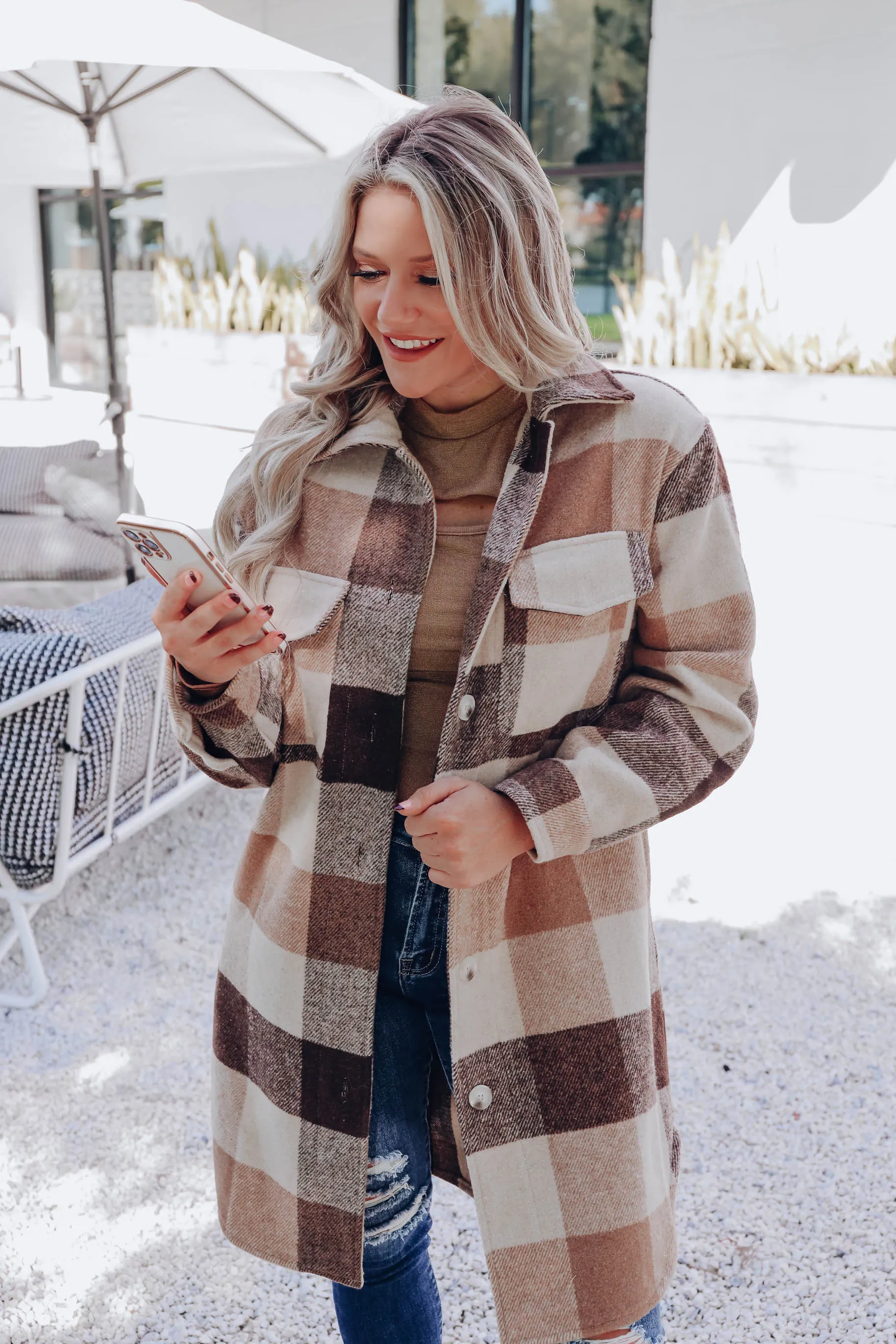 Boulder Long Plaid Jacket