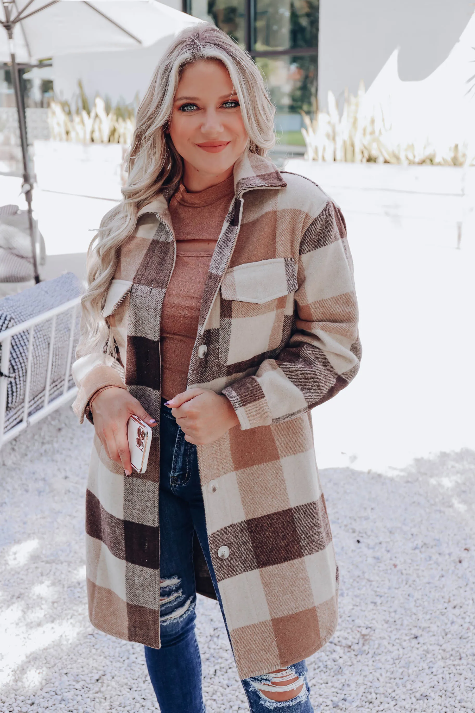 Boulder Long Plaid Jacket