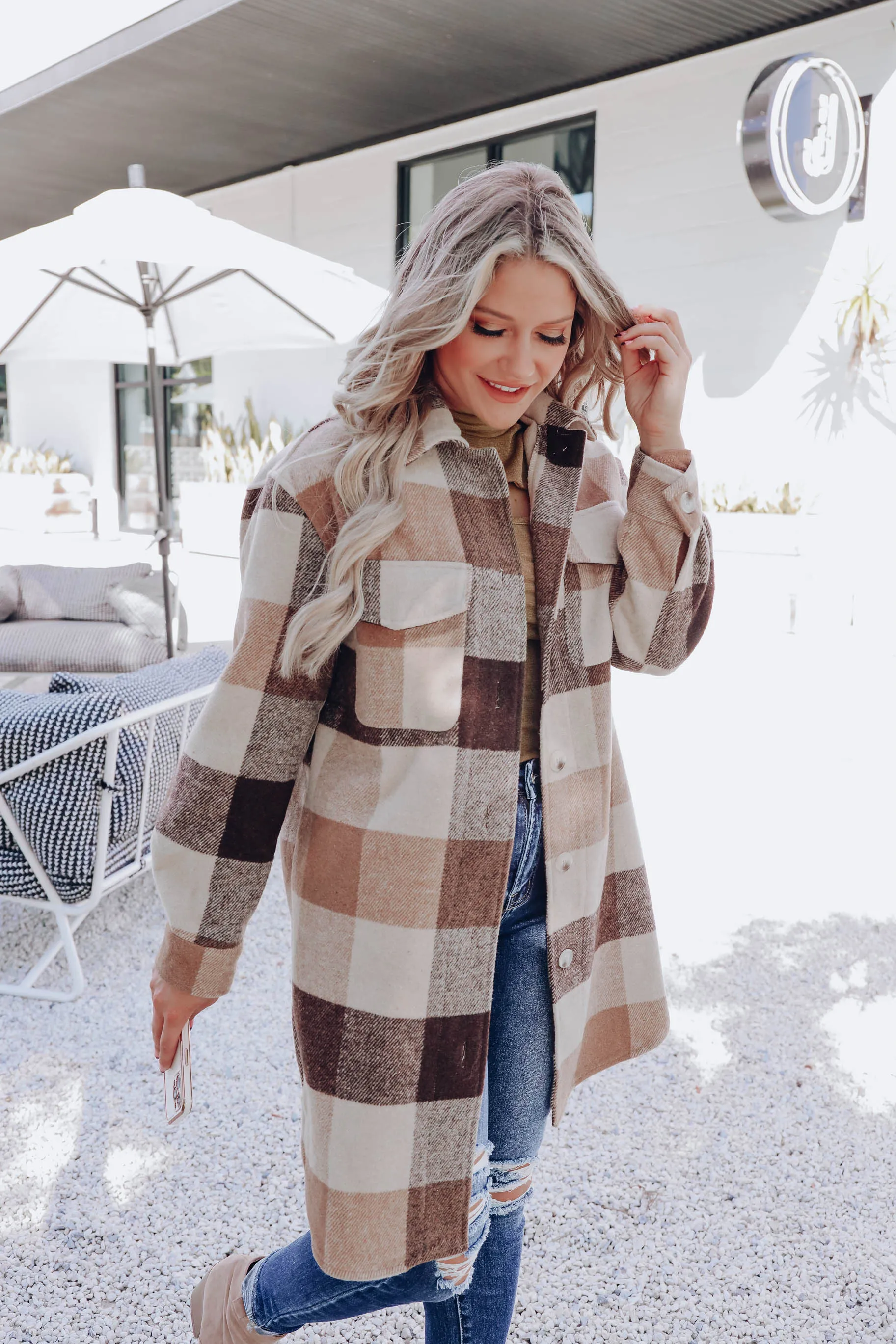 Boulder Long Plaid Jacket