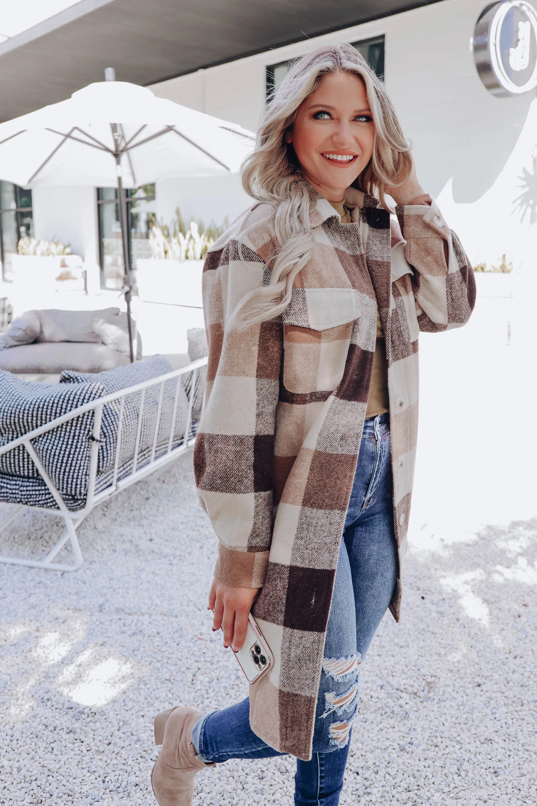 Boulder Long Plaid Jacket