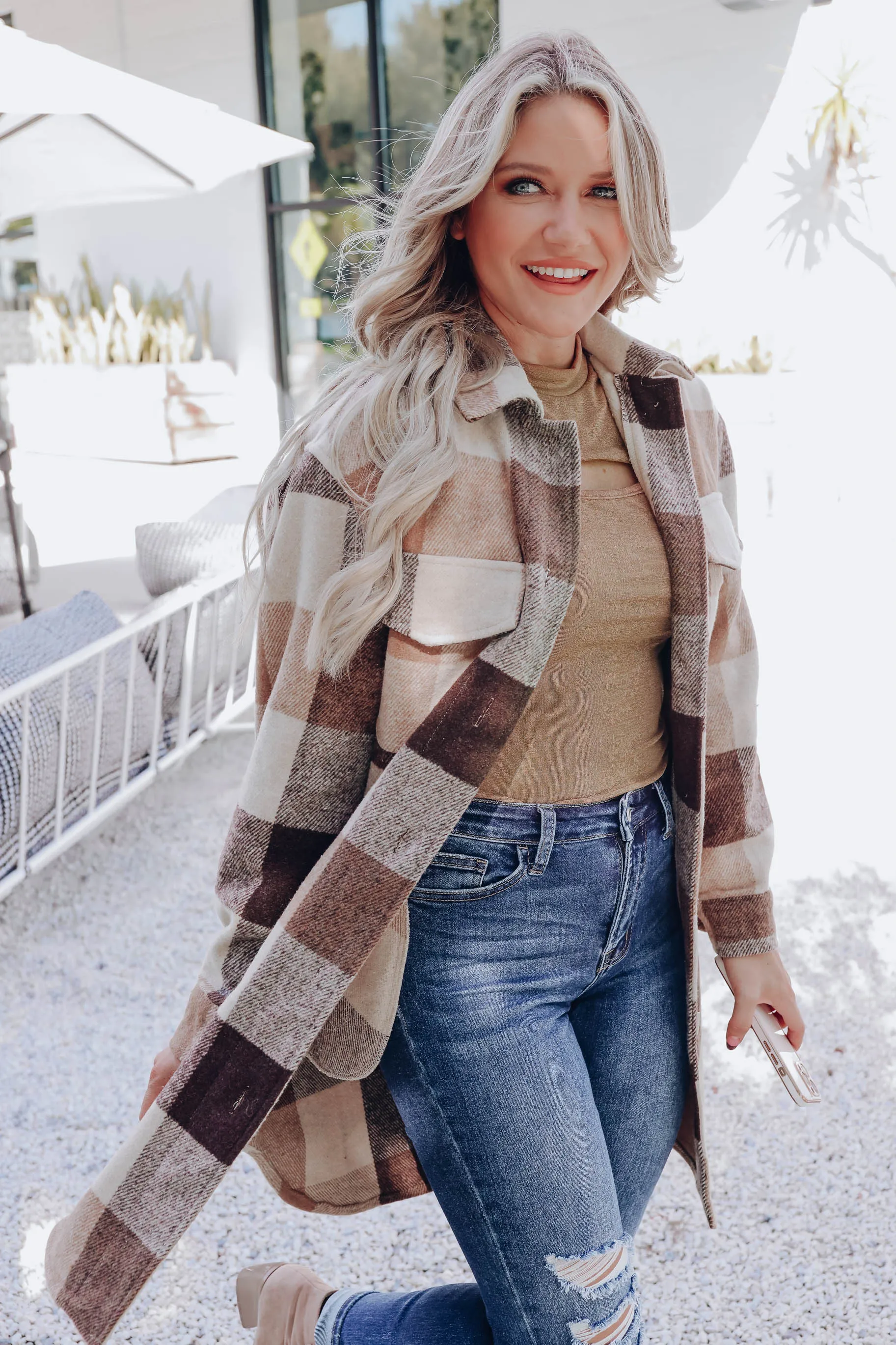 Boulder Long Plaid Jacket