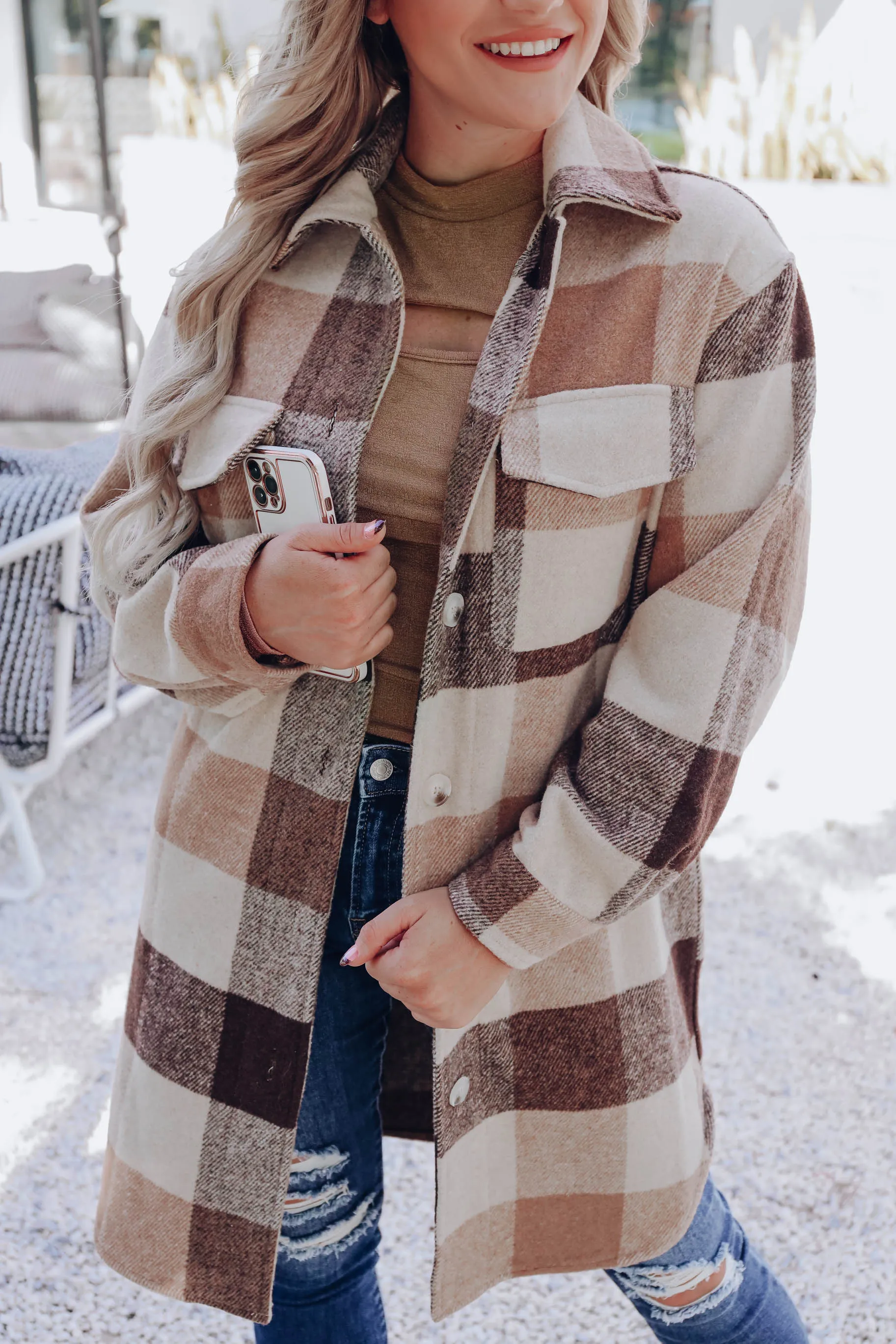 Boulder Long Plaid Jacket