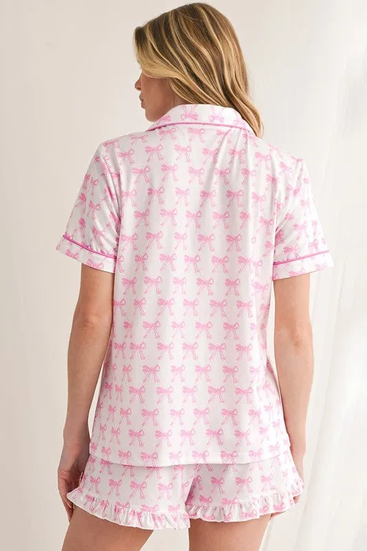BOW CHARM PAJAMA SET