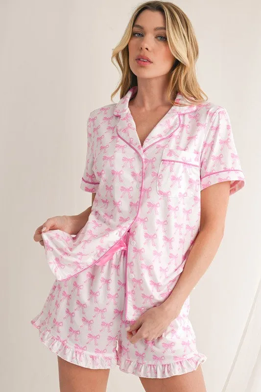 BOW CHARM PAJAMA SET