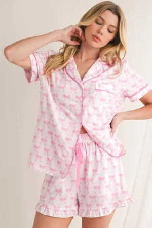BOW CHARM PAJAMA SET