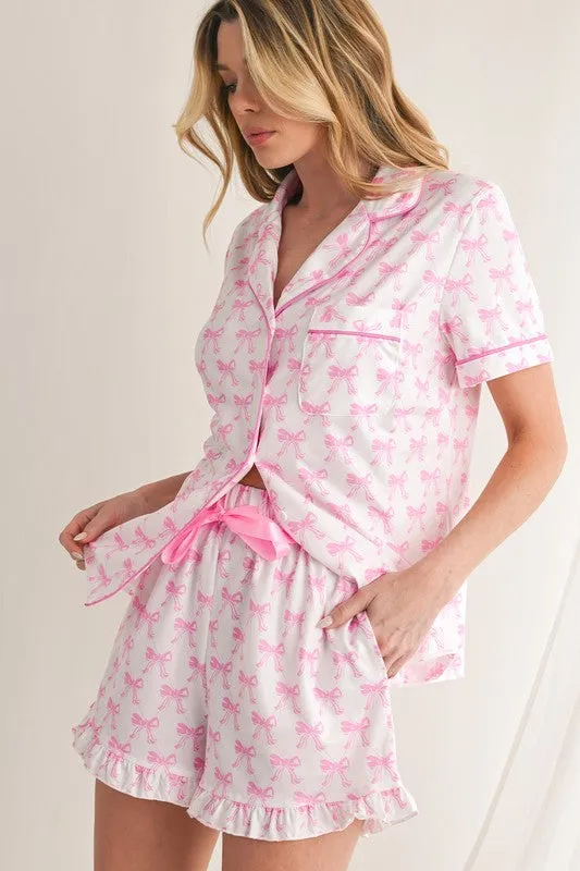 BOW CHARM PAJAMA SET
