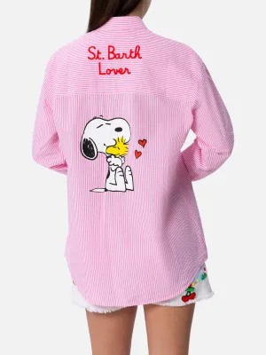 Brigitte striped seersucker shirt with Snoopy print
