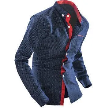 British Style Square Collar Long-Sleeved Shirt