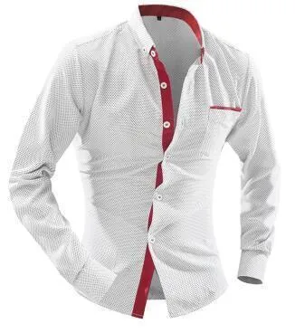 British Style Square Collar Long-Sleeved Shirt