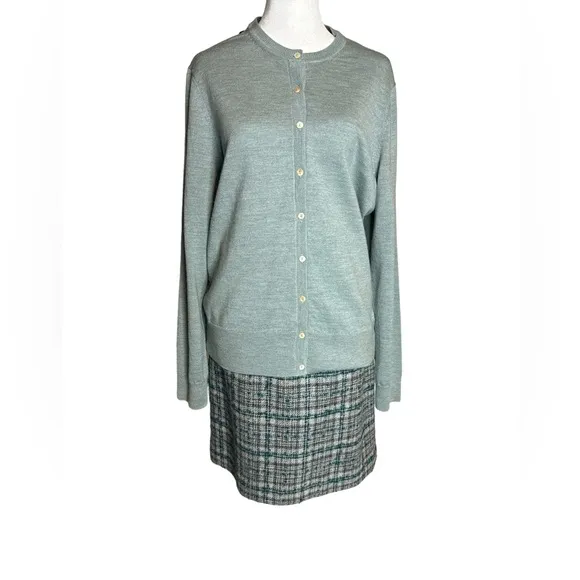 Brooks Brothers Beautiful Wool &amp; Mohair Plaid Skirt, Lined, Fringe Trim, Sz 12,