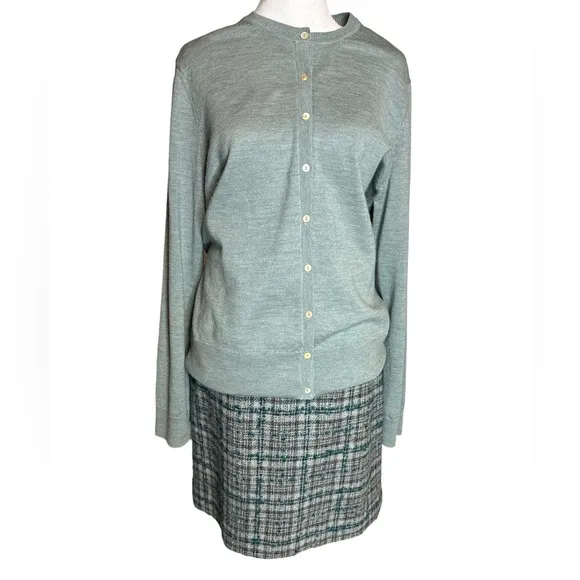 Brooks Brothers Beautiful Wool &amp; Mohair Plaid Skirt, Lined, Fringe Trim, Sz 12,